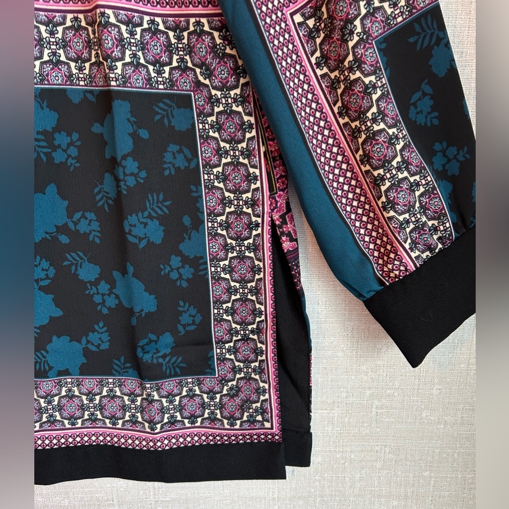 Chicos Open Front Patchwork Jacket Size 1 Medium … - image 6